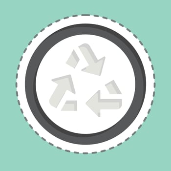 Sticker line cut Recycling. related to Waste symbol. design editable vector