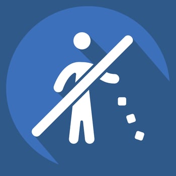 Icon No Littering. related to Waste symbol. long shadow style. design editable vector