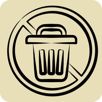 Icon Zero Waste. related to Waste symbol. hand drawn style. design editable vector