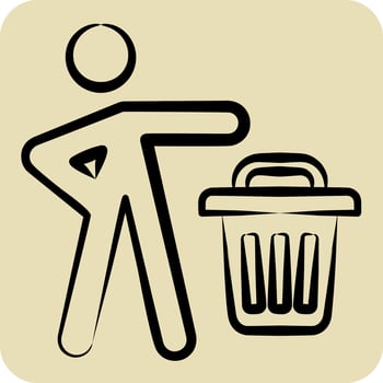 Icon Waste Time. related to Waste symbol. hand drawn style. design editable vector