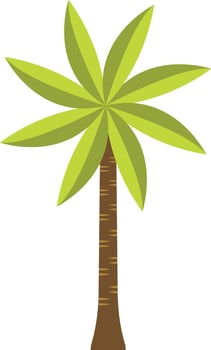 Cartoon Palm Tree. Hand Drawn Illustration vector