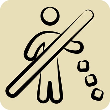 Icon No Littering. related to Waste symbol. hand drawn style. design editable vector