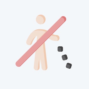 Icon No Littering. related to Waste symbol. flat style. design editable vector