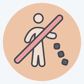 Icon No Littering. related to Waste symbol. color mate style. design editable vector
