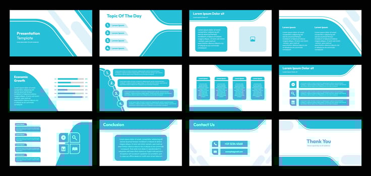 modern presentation template featuring a refreshing design with light green color, suitable for company presentations, school projects, and product promotions vector