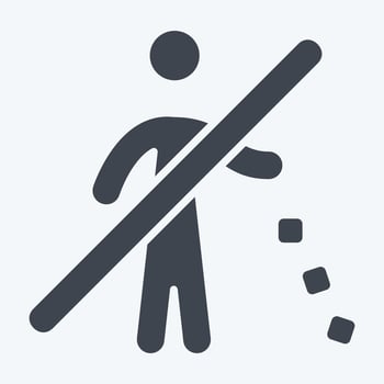 Icon No Littering. related to Waste symbol. glyph style. design editable vector