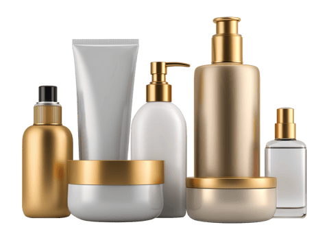 Skincare Cosmetic Beauty Product Bottles Isolated on Transparent Background png