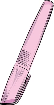 Pink felt pen marker with plastic cap illustration vector
