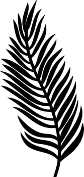 Doodle palm leaf icon. Stencil clipart isolated vector