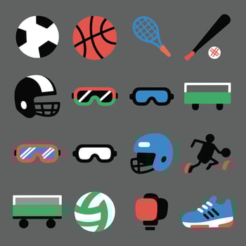 Flat Physical Activity Icons Set vector
