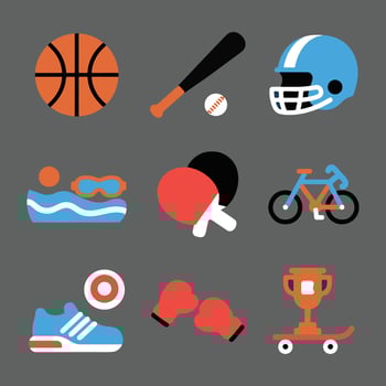 Flat Sport Equipment Icon Set vector