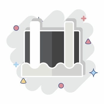 Icon Hydroelectric. related to Natural Resources symbol. comic style. design editable vector