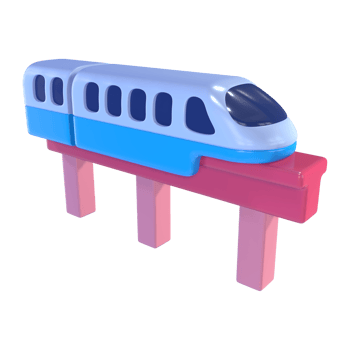Monorail 3D Illustration Icon png