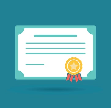 Achievement Certificate Award Success illustration with Medal vector