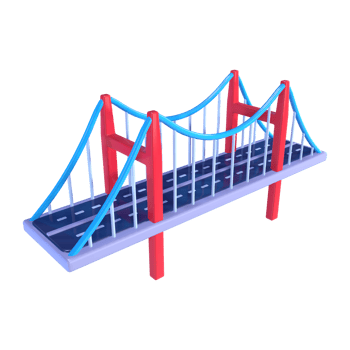 Suspension Bridge 3D Illustration Icon png