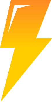 Yellow electric thunder bolt icon sign png
