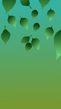 Falling Leaves on Smooth Ombre Background vector