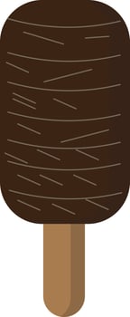 Chocolate ice cream bar with drizzled texture vector