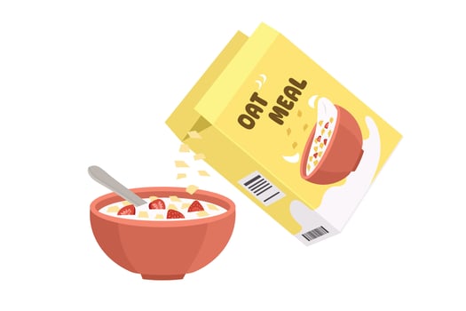 Oatmeal with strawberries in a bowl vector