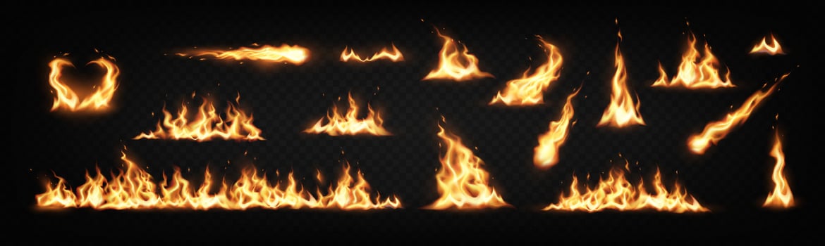 Diverse fire graphics for design projects vector