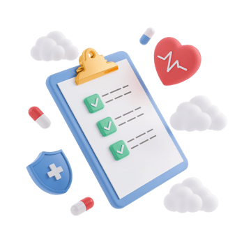 Medical checklist illustration against a clean backdrop for healthcare documentation png