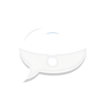 White speech bubble with a black question mark isolated on transparent background png
