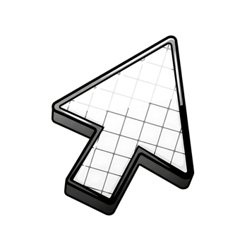 Shiny metallic computer mouse pointer cursor isolated on transparent background png