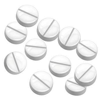 A collection of round white pills with a score line isolated on transparent background png