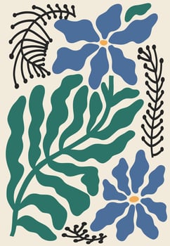 Poster Illustration With Abstract Flowers vector