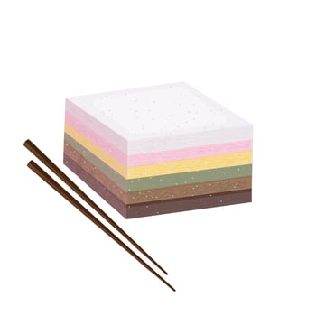 Layered food with chopsticks vector