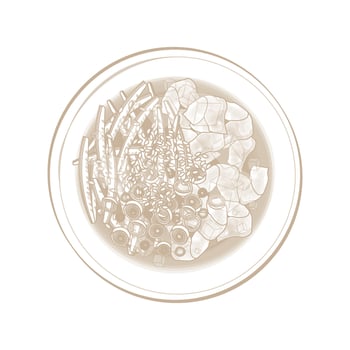 Gourmet ingredients in an elegant bowl vector