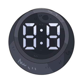 round digital clock vector