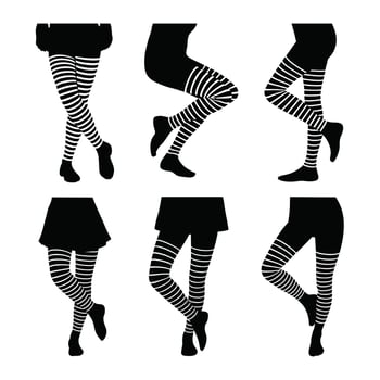 Female Model Legs in Stockings Silhouette Design vector