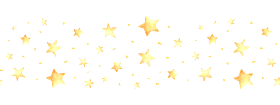 Gold stars with sparkles watercolor seamless border for baby desing. Cute selestial festive backdrop hand drawn isolated. Christmas prints for children background. Fairy dreams wallpaper for nursery. png