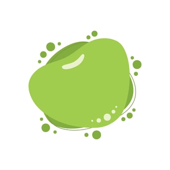 Green organic blob art decoration isolated flat style design. vector