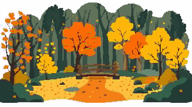 Autumn forest landscape with colorful trees vector