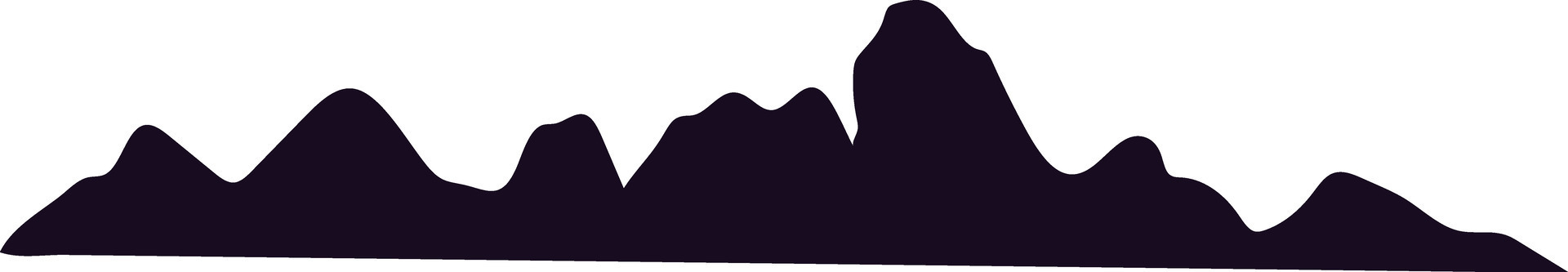 Dark mountain silhouettes creating a stunning landscape against a white background, perfect for enhancing adventure and travel themed projects with a touch of nature's beauty vector