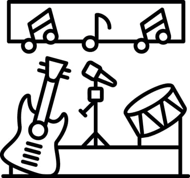 Music Band Outline Style Icon vector
