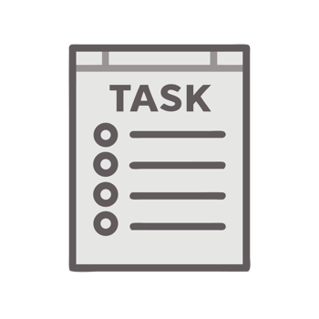 Gray checklist with task list bullet points isolated on a transparent background png