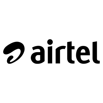 Airtel Black Logo SIM Company Icon on Transparent Background png