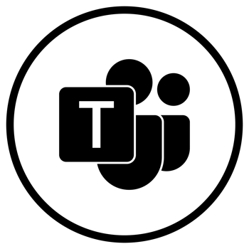 Teams Black Circle Outline Logo on Transparent Background png