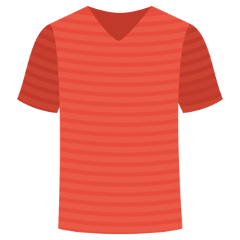 Striped red t shirt on Transparent Background png
