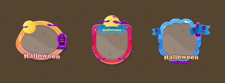 Halloween-themed frames for decorations vector