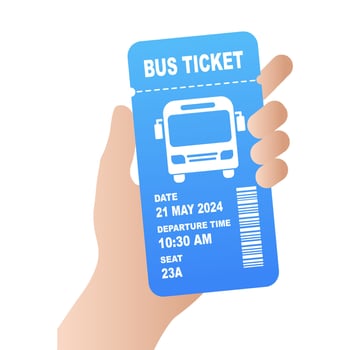 bus ticket in hand. illustration vector