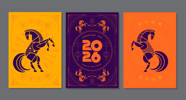 Chinese New Year 2026 Year of the Horse vector