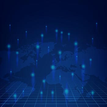 Glowing map with blue lights vector