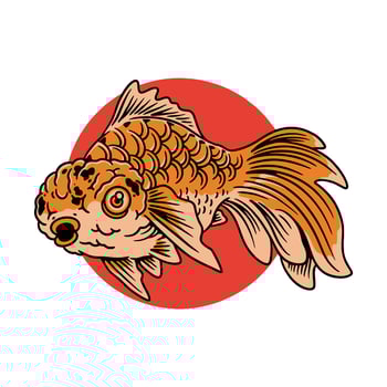 Golden fish illustration design vector
