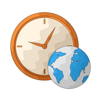 Illustration of time zone vector