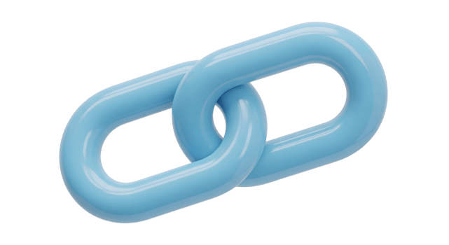 A light blue plastic chain link object png