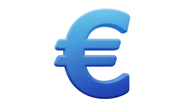 A blue euro symbol png